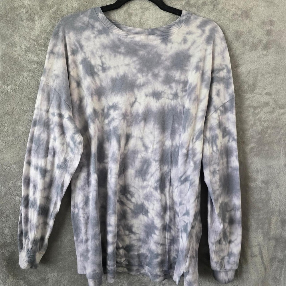 SO. Long-Sleeve Tie-Dye Crewneck Top / Oversized Tee
